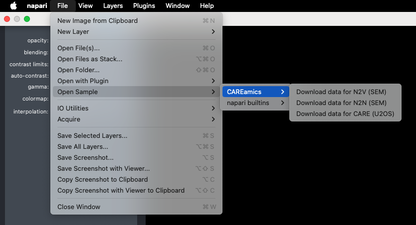 Selecting sample data