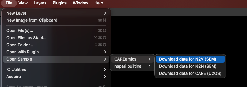 Loading sample data