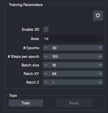 Training Parameters